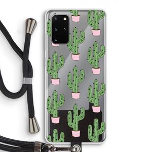 CaseCompany Cactus Lover: Samsung Galaxy S20 Plus Transparant Hoesje met koord