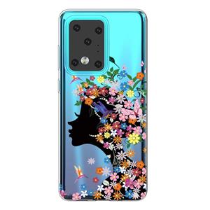 Softcase hoes - Samsung Galaxy S20 Ultra - Meisje met bloemen