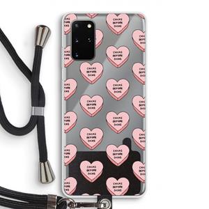 CaseCompany Chicks before dicks: Samsung Galaxy S20 Plus Transparant Hoesje met koord