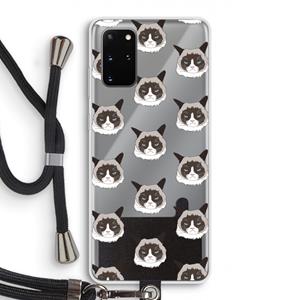 CaseCompany It's a Purrr Case: Samsung Galaxy S20 Plus Transparant Hoesje met koord
