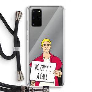 CaseCompany Gimme a call: Samsung Galaxy S20 Plus Transparant Hoesje met koord