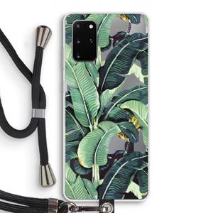 CaseCompany Bananenbladeren: Samsung Galaxy S20 Plus Transparant Hoesje met koord