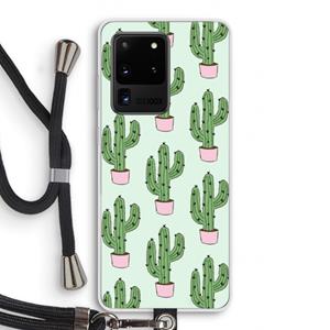 CaseCompany Cactus Lover: Samsung Galaxy S20 Ultra Transparant Hoesje met koord