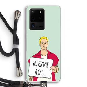 CaseCompany Gimme a call: Samsung Galaxy S20 Ultra Transparant Hoesje met koord