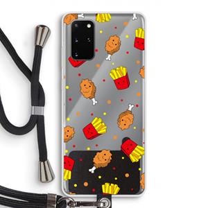 CaseCompany Chicken 'n Fries: Samsung Galaxy S20 Plus Transparant Hoesje met koord