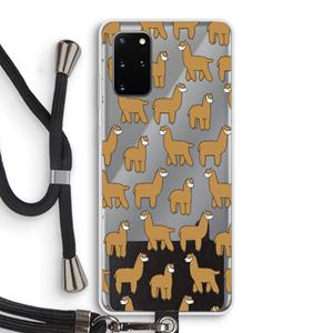 CaseCompany Alpacas: Samsung Galaxy S20 Plus Transparant Hoesje met koord