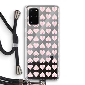 CaseCompany Ass 'n Titties: Samsung Galaxy S20 Plus Transparant Hoesje met koord