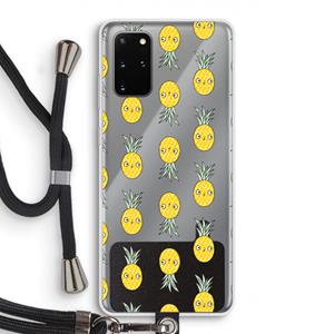 CaseCompany Ananas: Samsung Galaxy S20 Plus Transparant Hoesje met koord