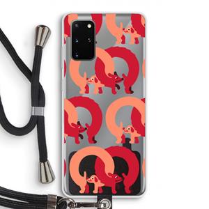 CaseCompany Dogs: Samsung Galaxy S20 Plus Transparant Hoesje met koord