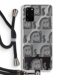 CaseCompany Cats: Samsung Galaxy S20 Plus Transparant Hoesje met koord