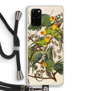 CaseCompany Carolinaparkiet: Samsung Galaxy S20 Plus Transparant Hoesje met koord