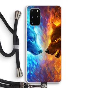CaseCompany Fire & Ice: Samsung Galaxy S20 Plus Transparant Hoesje met koord