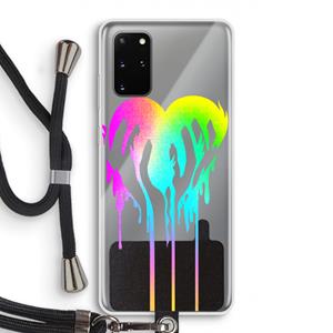 CaseCompany Hold My Heart: Samsung Galaxy S20 Plus Transparant Hoesje met koord