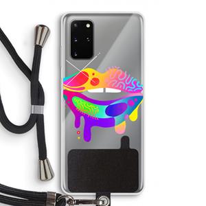 CaseCompany Lip Palette: Samsung Galaxy S20 Plus Transparant Hoesje met koord