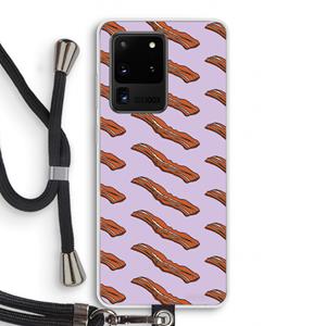 CaseCompany Bacon to my eggs #2: Samsung Galaxy S20 Ultra Transparant Hoesje met koord