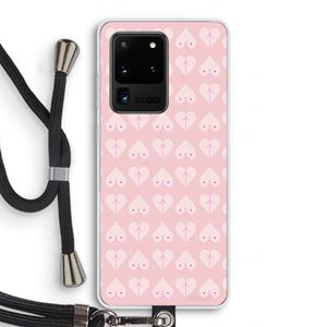 CaseCompany Ass 'n Titties: Samsung Galaxy S20 Ultra Transparant Hoesje met koord