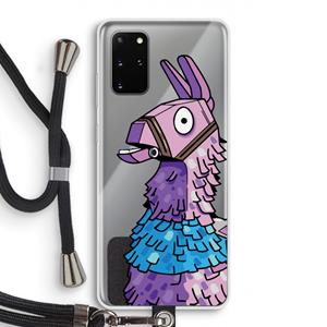 CaseCompany Lama: Samsung Galaxy S20 Plus Transparant Hoesje met koord