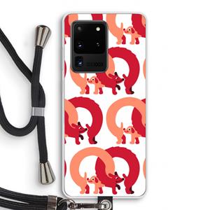 CaseCompany Dogs: Samsung Galaxy S20 Ultra Transparant Hoesje met koord
