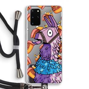 CaseCompany Loot Burger: Samsung Galaxy S20 Plus Transparant Hoesje met koord