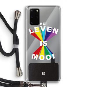 CaseCompany Het Leven Is Mooi: Samsung Galaxy S20 Plus Transparant Hoesje met koord