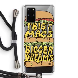 CaseCompany Big Macs Bigger Dreams: Samsung Galaxy S20 Plus Transparant Hoesje met koord
