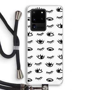 CaseCompany Eye pattern #2: Samsung Galaxy S20 Ultra Transparant Hoesje met koord