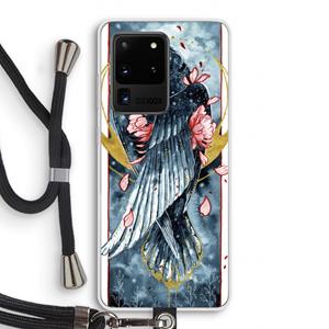 CaseCompany Golden Raven: Samsung Galaxy S20 Ultra Transparant Hoesje met koord