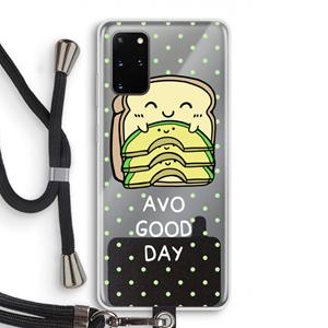CaseCompany Avo Good Day: Samsung Galaxy S20 Plus Transparant Hoesje met koord