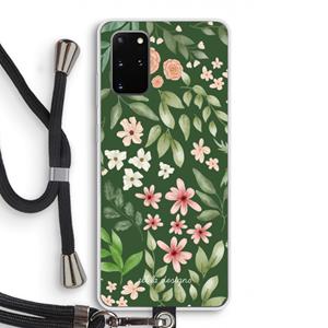 CaseCompany Botanical green sweet flower heaven: Samsung Galaxy S20 Plus Transparant Hoesje met koord