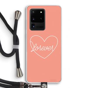 CaseCompany Forever heart: Samsung Galaxy S20 Ultra Transparant Hoesje met koord