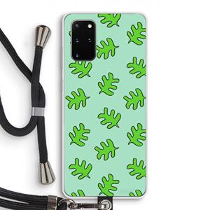 CaseCompany Groene blaadjes: Samsung Galaxy S20 Plus Transparant Hoesje met koord