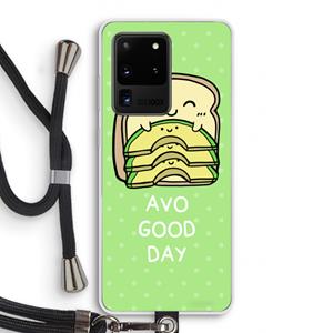 CaseCompany Avo Good Day: Samsung Galaxy S20 Ultra Transparant Hoesje met koord