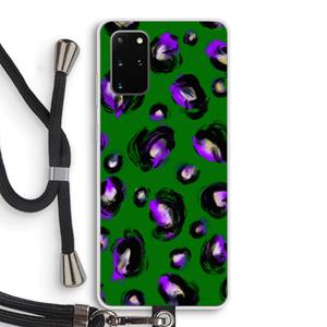 CaseCompany Green Cheetah: Samsung Galaxy S20 Plus Transparant Hoesje met koord