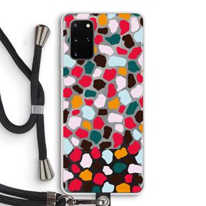 CaseCompany Colored Giraffe: Samsung Galaxy S20 Plus Transparant Hoesje met koord