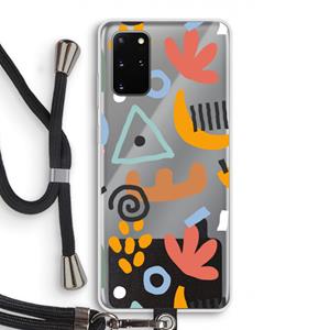 CaseCompany Abstract: Samsung Galaxy S20 Plus Transparant Hoesje met koord