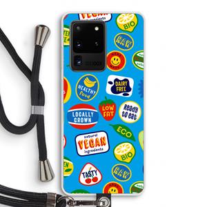 CaseCompany Fruitsticker: Samsung Galaxy S20 Ultra Transparant Hoesje met koord