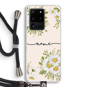 CaseCompany Daisies: Samsung Galaxy S20 Ultra Transparant Hoesje met koord