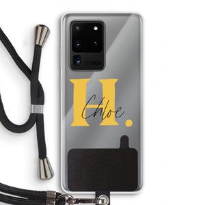 CaseCompany Amber Script: Samsung Galaxy S20 Ultra Transparant Hoesje met koord
