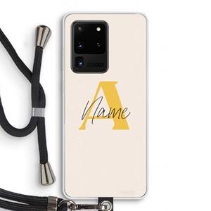 CaseCompany Amber Script: Samsung Galaxy S20 Ultra Transparant Hoesje met koord