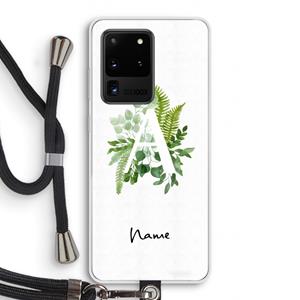 CaseCompany Green Brush: Samsung Galaxy S20 Ultra Transparant Hoesje met koord