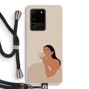 CaseCompany Fresh coffee: Samsung Galaxy S20 Ultra Transparant Hoesje met koord