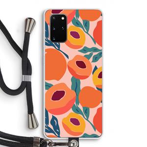CaseCompany Perzik: Samsung Galaxy S20 Plus Transparant Hoesje met koord