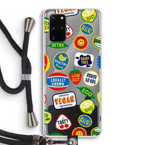 CaseCompany Fruitsticker: Samsung Galaxy S20 Plus Transparant Hoesje met koord