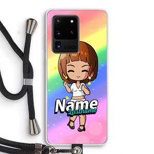 CaseCompany Chibi Maker vrouw: Samsung Galaxy S20 Ultra Transparant Hoesje met koord