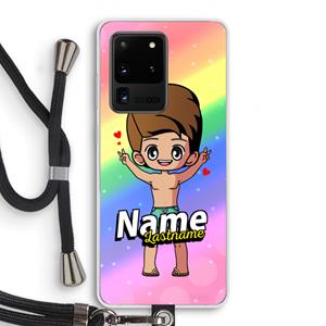 CaseCompany Chibi Maker man: Samsung Galaxy S20 Ultra Transparant Hoesje met koord