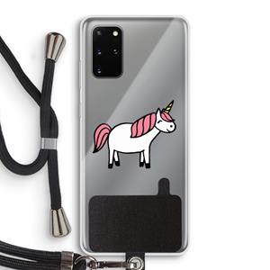 CaseCompany Eenhoorn: Samsung Galaxy S20 Plus Transparant Hoesje met koord