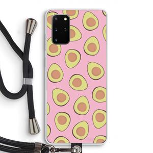 CaseCompany Dancing avocados: Samsung Galaxy S20 Plus Transparant Hoesje met koord