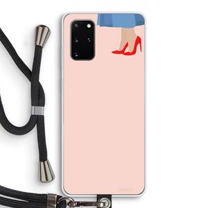 CaseCompany High heels: Samsung Galaxy S20 Plus Transparant Hoesje met koord
