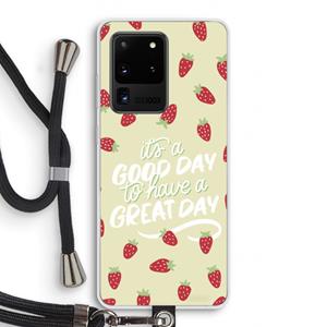 CaseCompany Don't forget to have a great day: Samsung Galaxy S20 Ultra Transparant Hoesje met koord