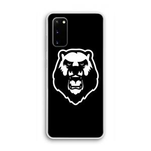 CaseCompany Angry Bear (black): Samsung Galaxy S20 Transparant Hoesje